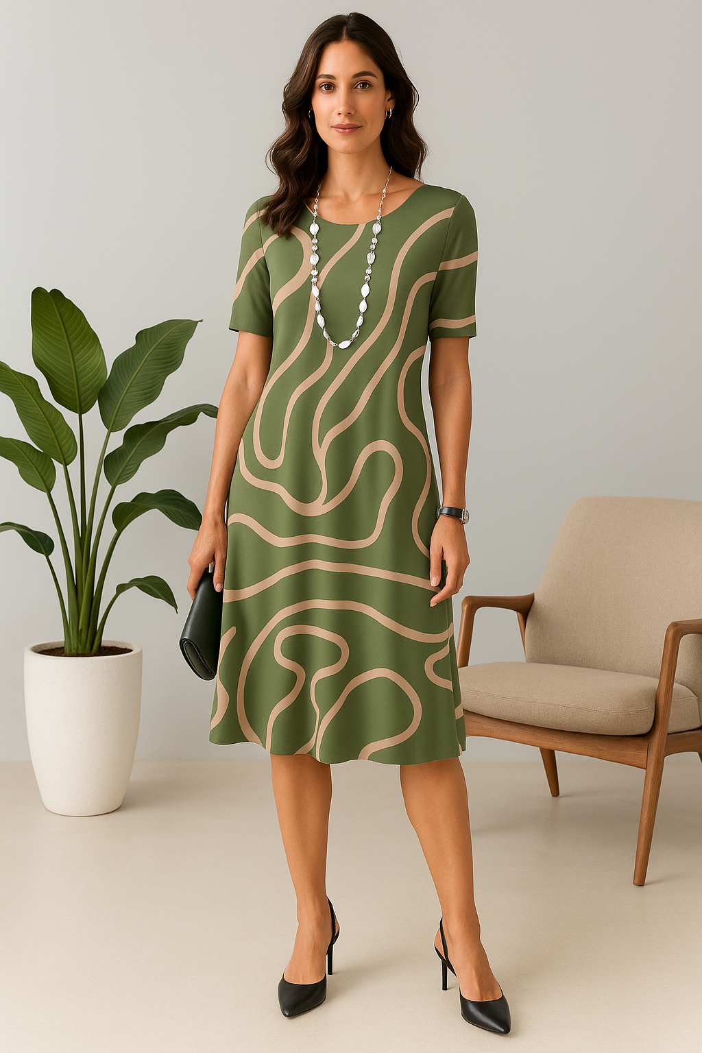 Vestido Amarílis Preto e Branco