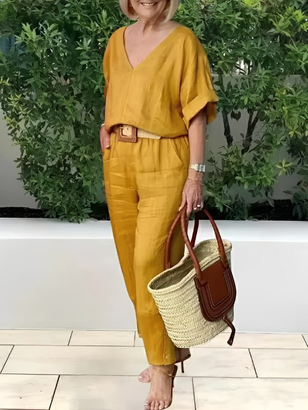 Conjunto Feminino Casual de Algodão e Linho Vicenza — Zary Moda