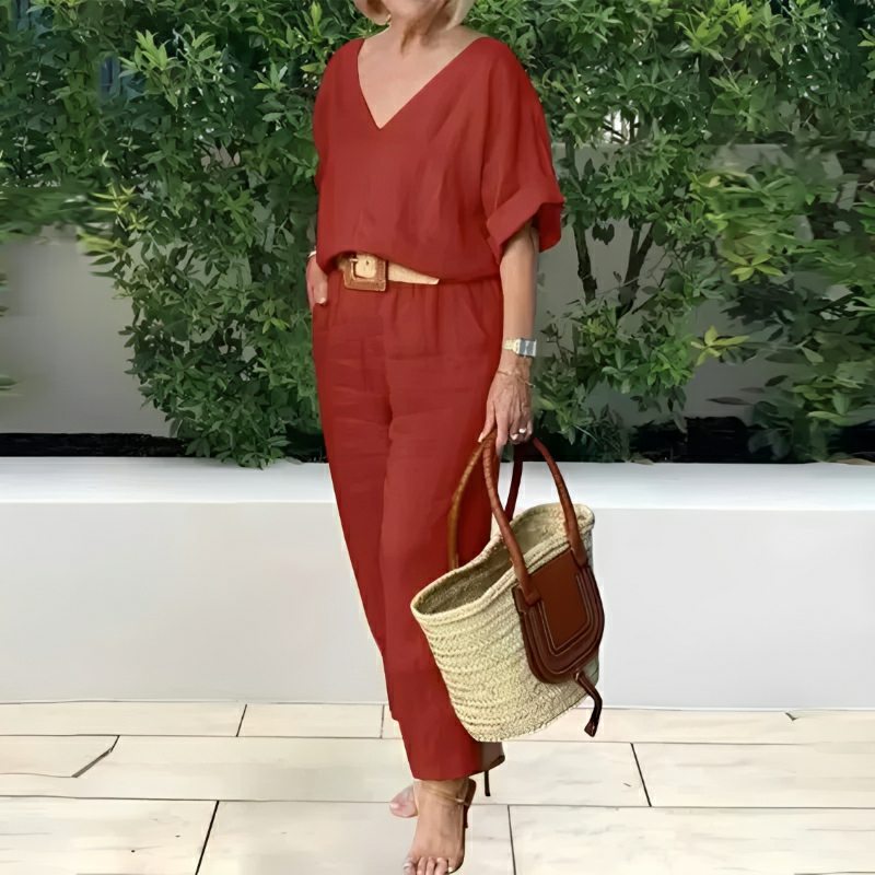 Conjunto Feminino Casual de Algodão e Linho Vicenza — Zary Moda