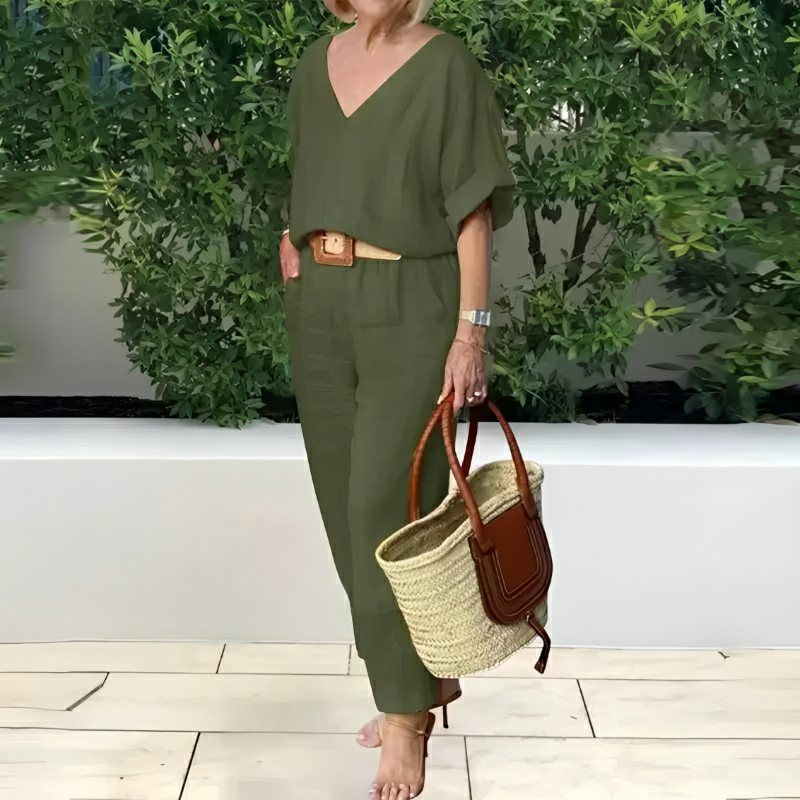 Conjunto Feminino Casual de Algodão e Linho Vicenza — Zary Moda