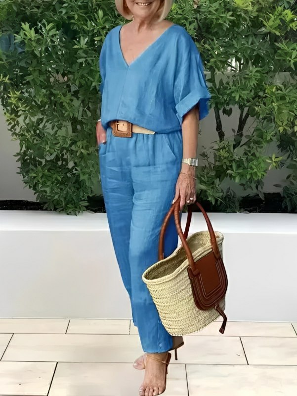 Conjunto Feminino Casual de Algodão e Linho Vicenza — Zary Moda