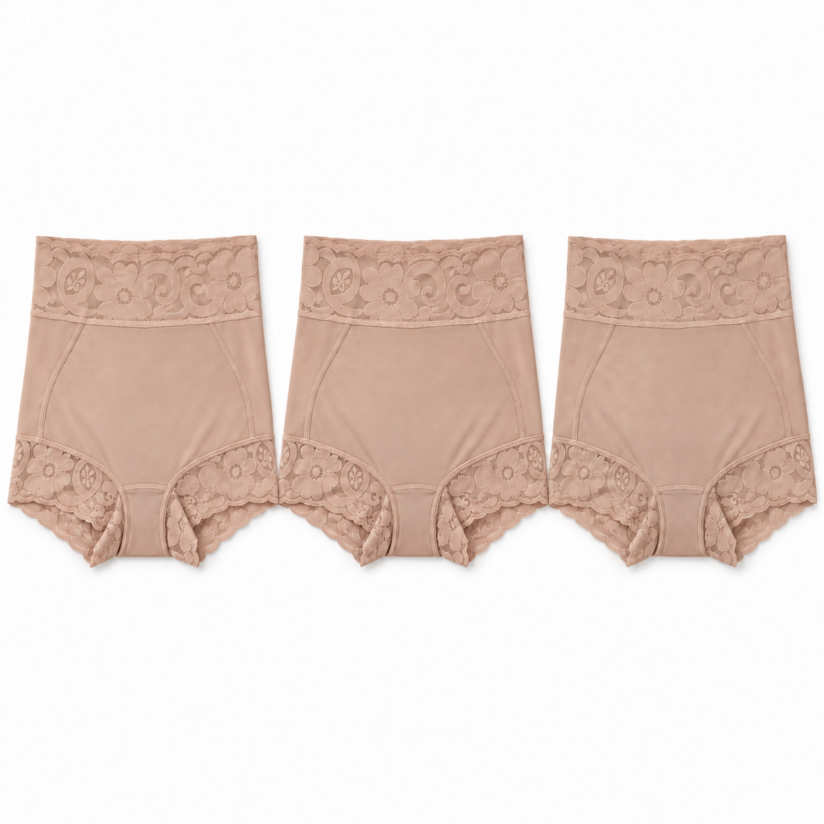 Kit com 3 calcinhas modeladoras BelaShaper nude