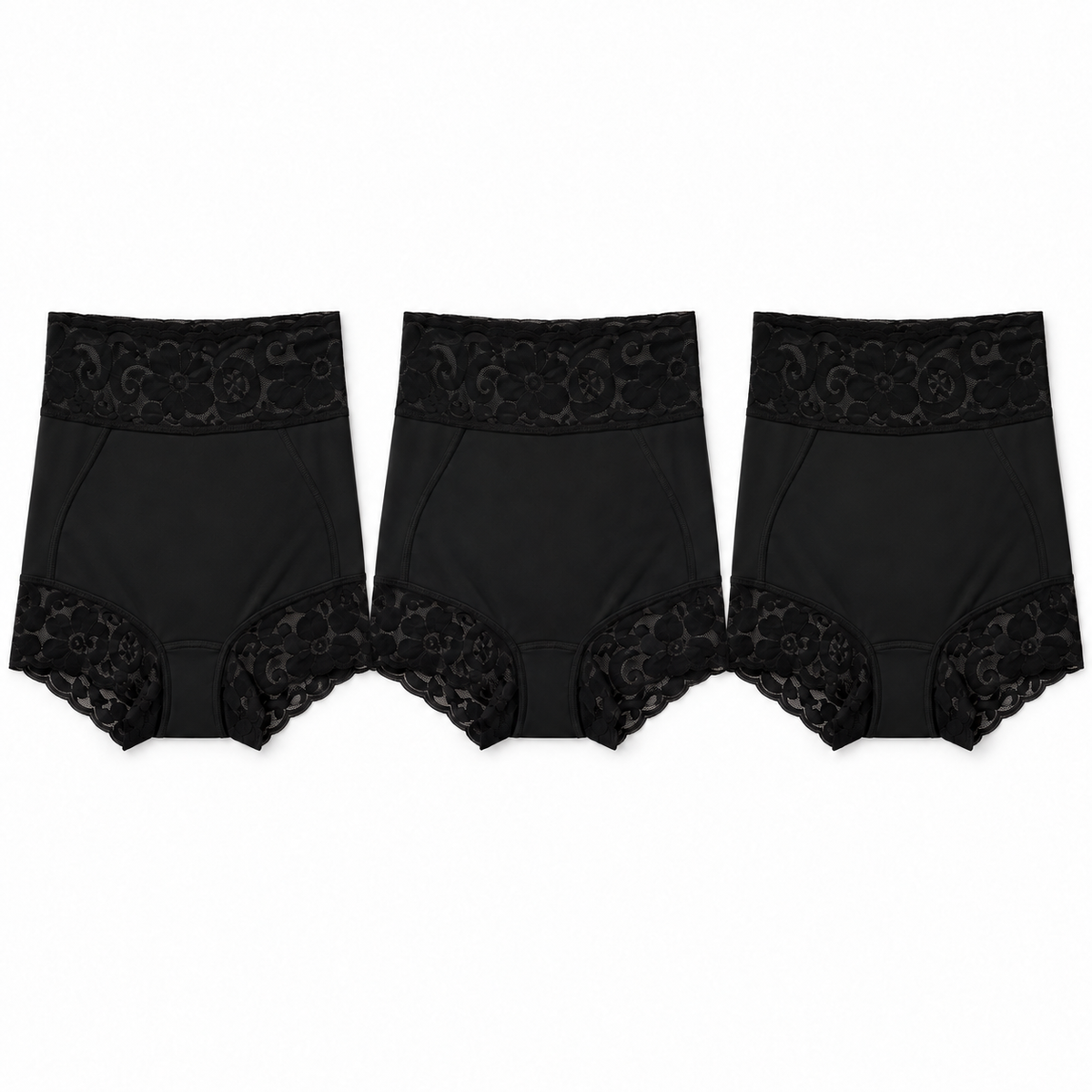 Kit com 3 calcinhas modeladoras BelaShaper pretas