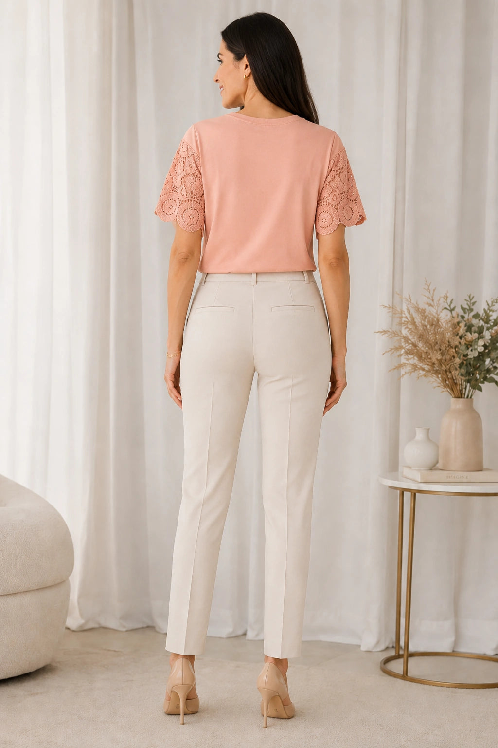 Blusa Confortável com Manga em Crochê Geisa - Rosa - imagem 11