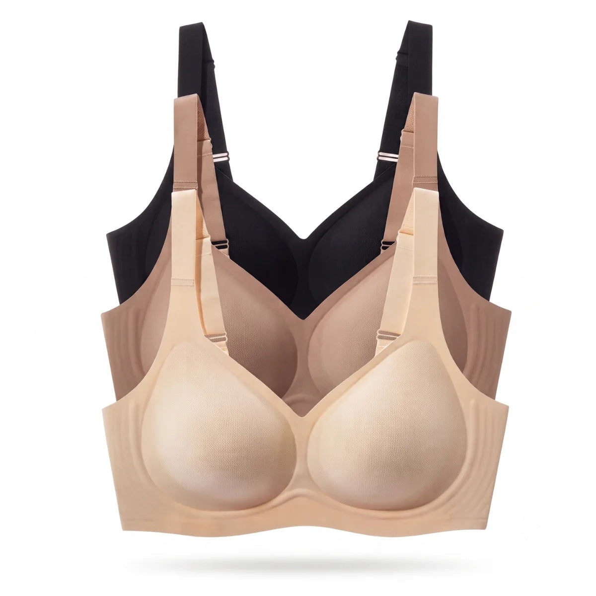 Kit 3 Sutiãs Luna Comfort - Efeito Invisível e Zero Marcas